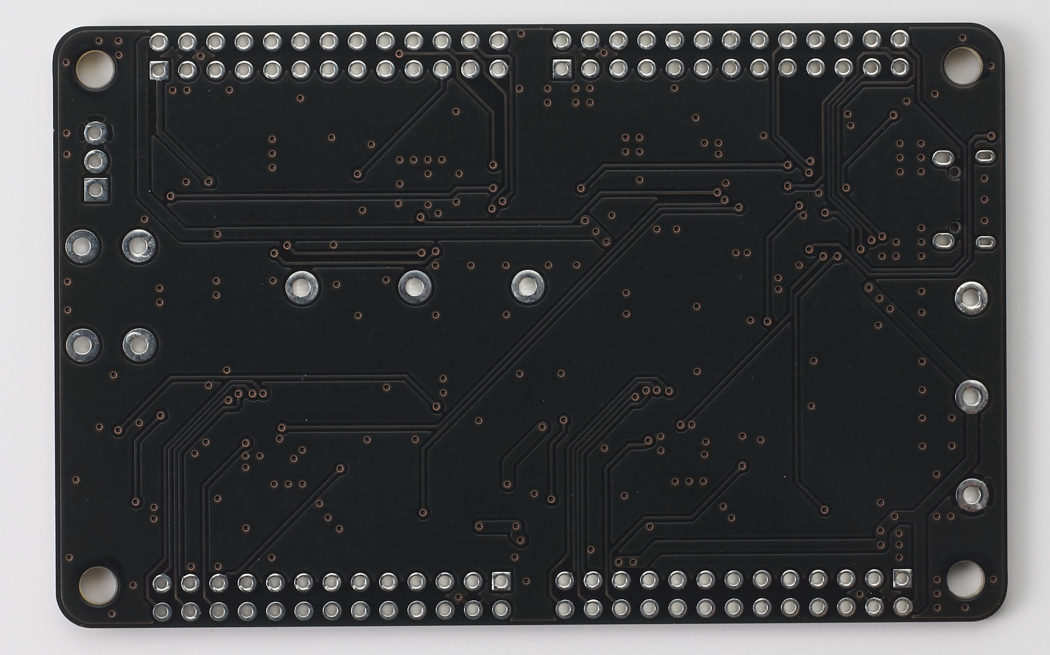 RAMN PCB 背面尺寸图，元件焊接前